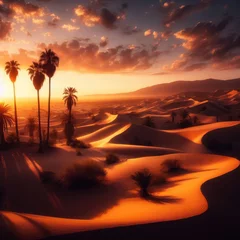 Gordijnen sunset in the desert © Deanmon