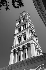 Split Croatia. Black and white photo retro style.