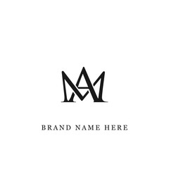 Fototapeta premium MA logo. M A design. White MA letter. MA, M A letter logo design. Initial letter MA linked circle uppercase monogram logo.
