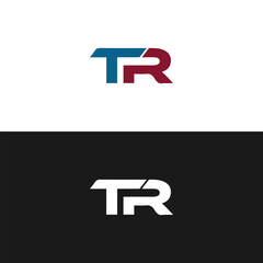 TR logo. T R design. White TR letter. TR, T R letter logo design. Initial letter TR linked circle uppercase monogram logo.