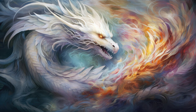 Chromatic Roar: A Mesmerizing Dragon Wallpaper