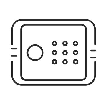 Safe icon with editable stroke. Bank security