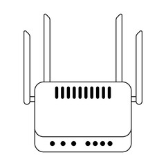 Illustration of wifi router. Computer equipment and work device.