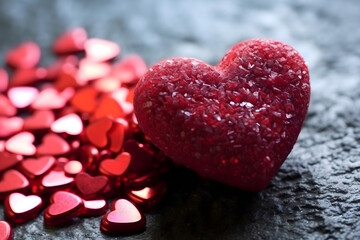 Obraz premium valentines day background, social media background for vday, full of romance cards with love, red rose and candles 