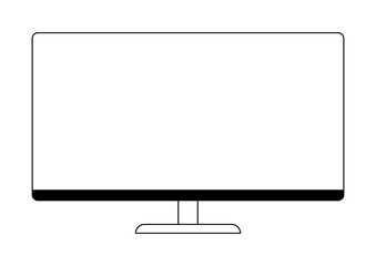 Illustration of monitor. Computer equipment and work device.