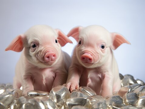 The Lucky Piglets, a delightful symbol of good fortune, add charm and positivity to your space. Generativ ai.
