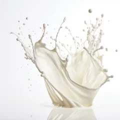 Fotobehang White Milk Splash on white background. © Kushani