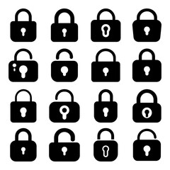 Set of lock icon. Pictogram vector design.