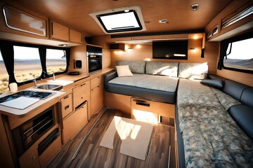 modern camper interior-