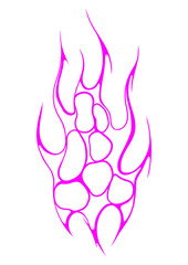 Cyber sigilism fire. Neo tribal gothic style shape.