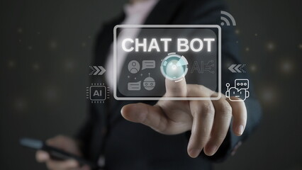 ChatGPT Chat with AI, Artificial Intelligence. man using technology smart robot AI, artificial...