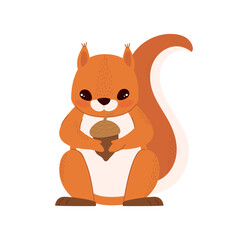 Squirrel. Vector object isolated on white background.