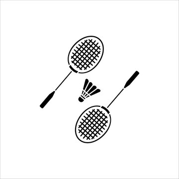 recommend clip art: badminton icon. badminton racquets with shuttlecock line art vector icon for sports apps and websites.