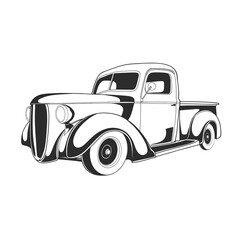 Outline illustration design of a vintage car 68