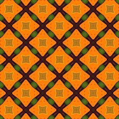 Fototapeta na wymiar Wallpaper or background with a lace mesh pattern in a bright orange tone, suitable for sarongs, tablecloths, curtains, floor tiles, etc.