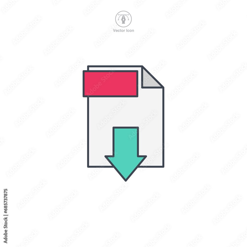 Poster document pdf format file icon symbol vector illustration isolated on white background