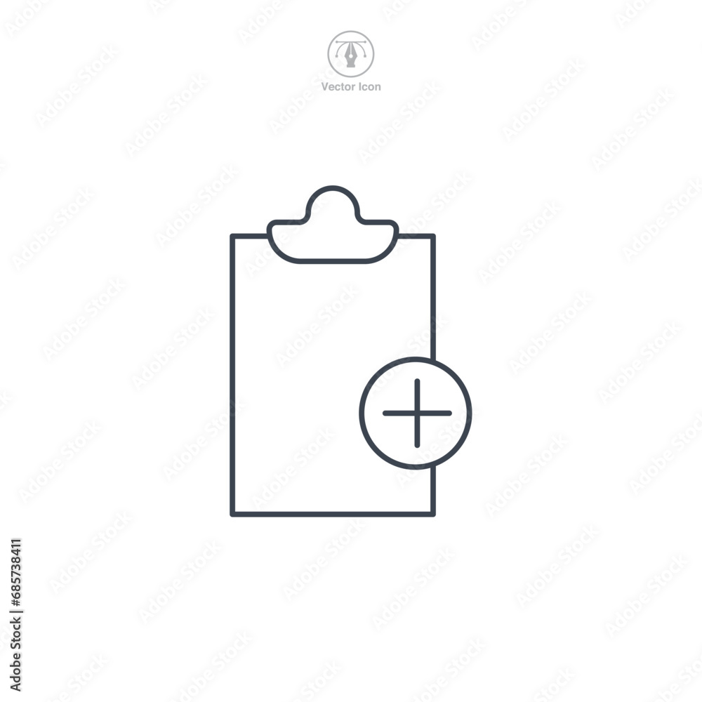 Poster document with plus sign. add document file icon symbol vector illustration isolated on white backgro