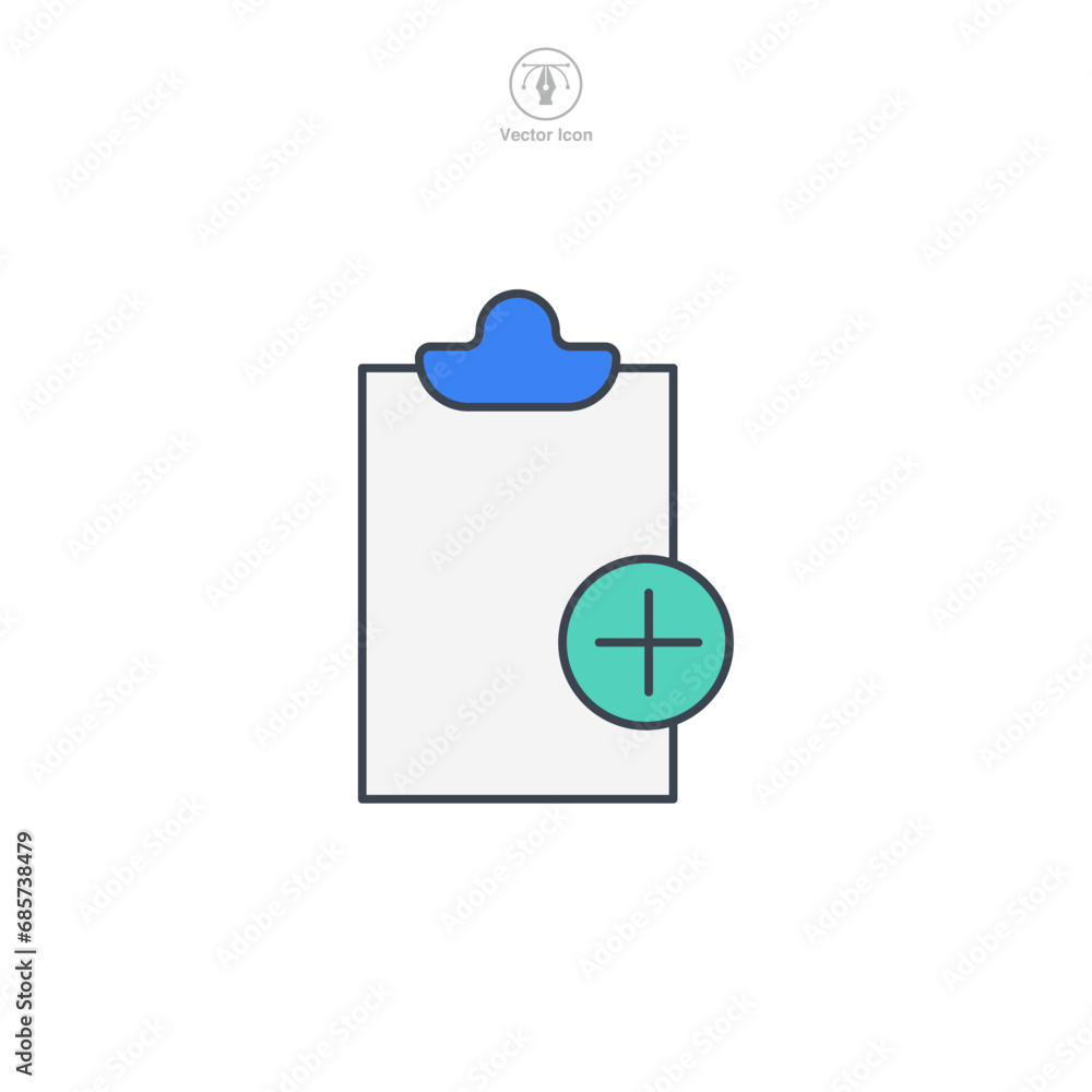 Poster document with plus sign. add document file icon symbol vector illustration isolated on white backgro