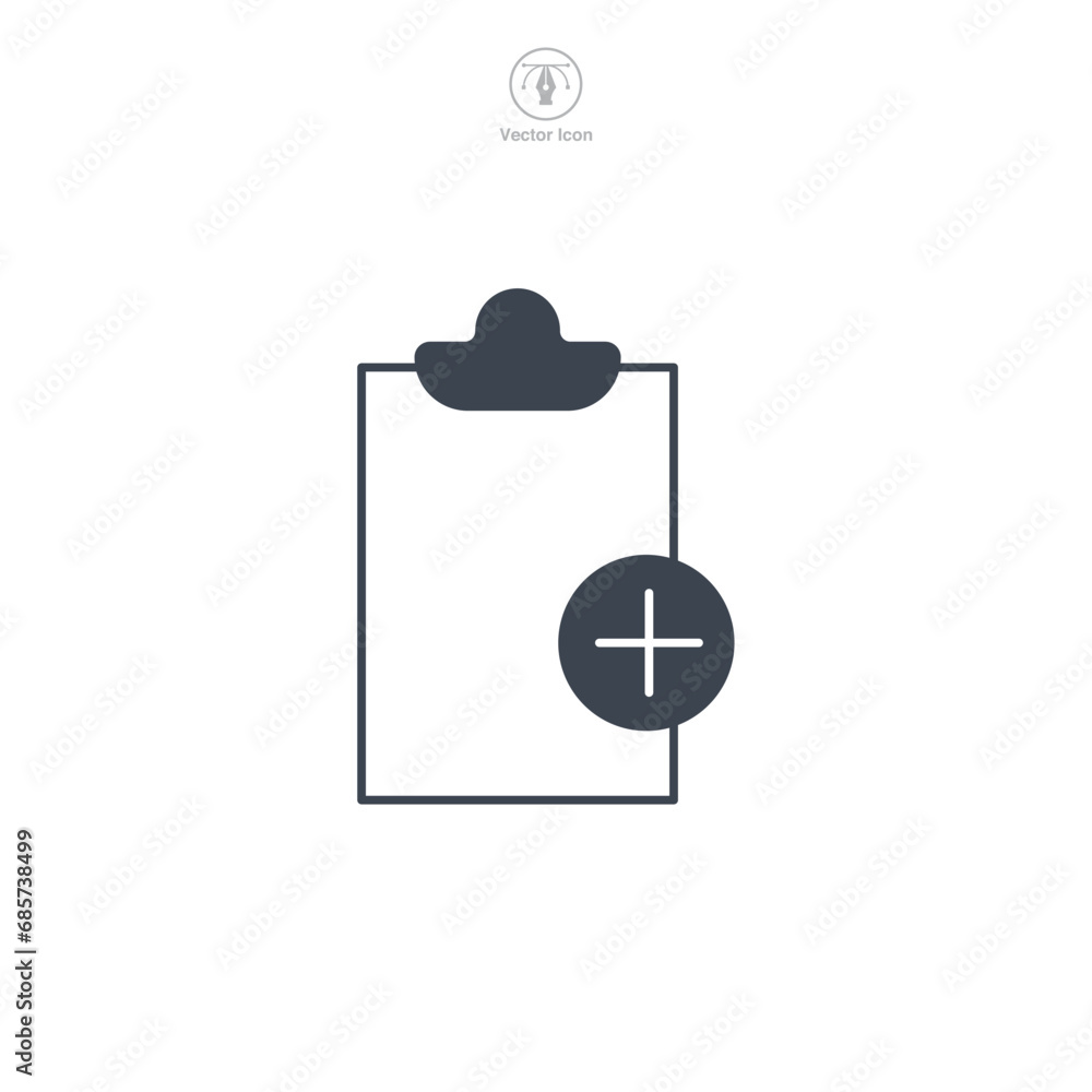 Poster document with plus sign. add document file icon symbol vector illustration isolated on white backgro