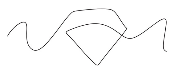 illustration of a simple diamond. continuous one line art drawing.