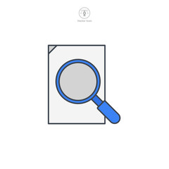 Magnifying Glass over Document Icon symbol vector illustration isolated on white background
