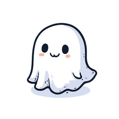 Cute Hand Drawn Halloween Ghost Illustration