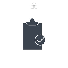 Check Mark on Document Icon symbol vector illustration isolated on white background