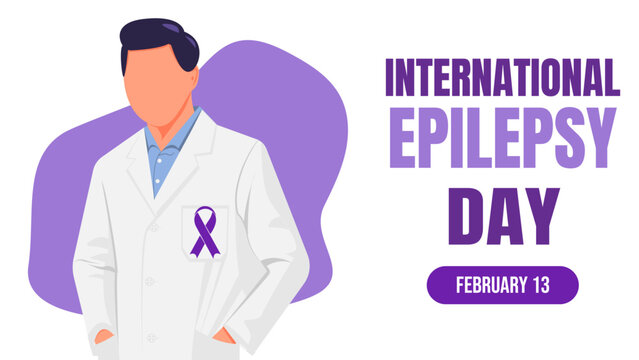 International epilepsy day banner with doctor