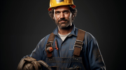 Fototapeta premium Middle aged professional workman. Generative AI