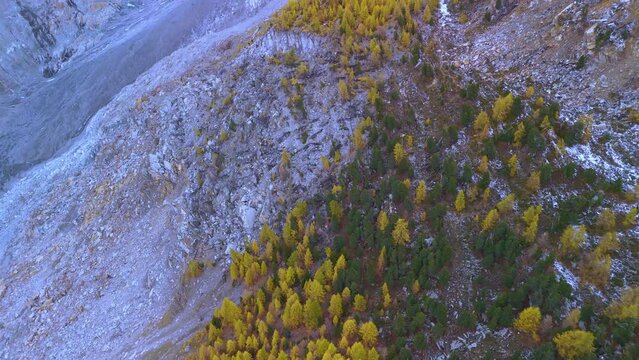 The largest glacier aletschgletscher Ice River in the Swiss Alps
