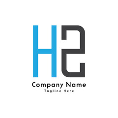 HZ letter rectangle shape logo design icon