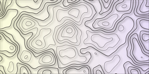 Contour map background. Vector geography scheme and terrain. Topography grid map. Stylized topographic contour map. Geographic line mountain relief. Abstract lines or wavy backdrop background.