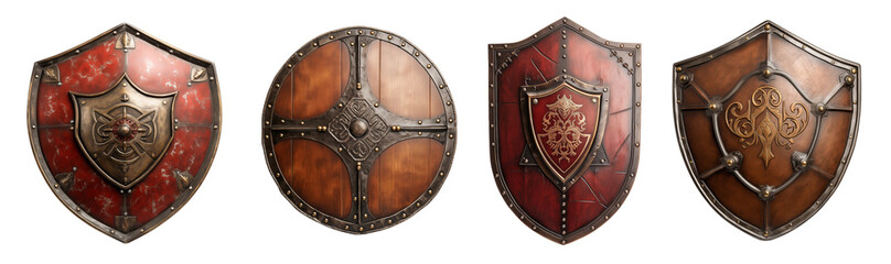Medieval Battle Shield Set - Transparent PNG