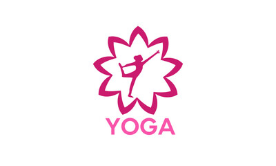 yoga or gymnastic minimal or simple logovector