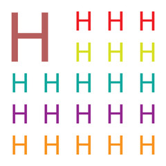 Colorful Letters H isolated on white background. Alphabet Letter h Colorful. Vector  Illustration.