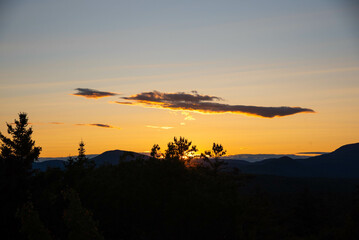 Sunset over the white mountains New Hampshire