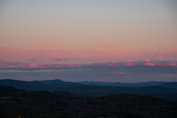 Sunset over the white mountains New Hampshire