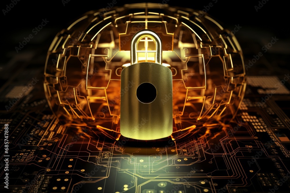 Poster detail-oriented information tech security man. server information. generate ai