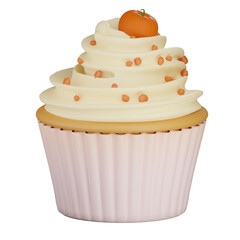 Pumpkin spice cupcake 3d Icon