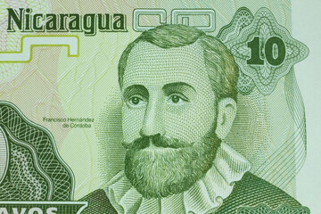 Billete del Banco Central de Nicaragua 10 centavos de Córdoba, Francisco Fernández de Córdoba...