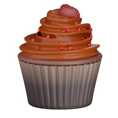 raspberry cupcake 3d Icon