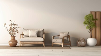 Fototapeta na wymiar Cozy living room in a modern designed home 
