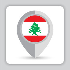 Lebanon Flag Pin Map Icon