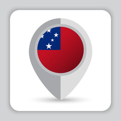 Fototapeta premium Samoa Flag Pin Map Icon