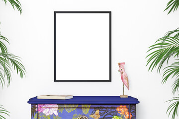 Mockup, poster mockup in boho style and frame mockup 8x10, Living room frame mockup