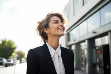 Fototapeta premium Happy confident successful professional young business woman