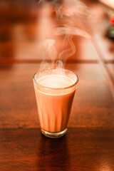 Tea coffee in a glass