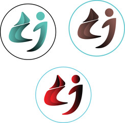 swoosh alphabet icons set