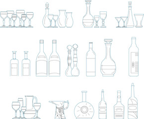 Vector sketch illustration of alcoholic drink bottle design