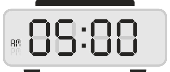 Vector flat illustration of a digital clock
